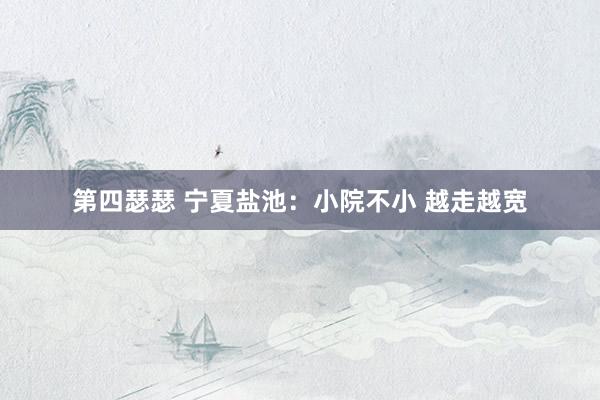 第四瑟瑟 宁夏盐池：小院不小 越走越宽
