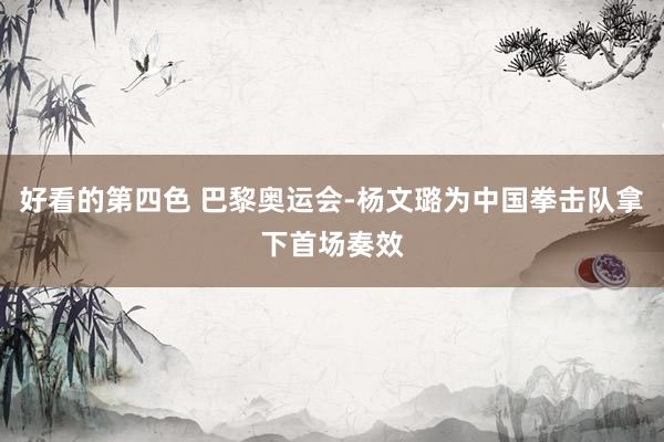 好看的第四色 巴黎奥运会-杨文璐为中国拳击队拿下首场奏效