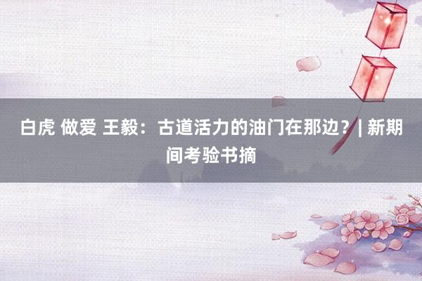 白虎 做爱 王毅：古道活力的油门在那边？| 新期间考验书摘
