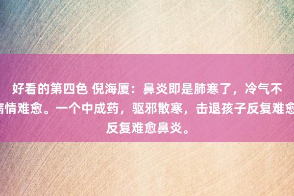 好看的第四色 倪海厦：鼻炎即是肺寒了，冷气不除，病情难愈。一个中成药，驱邪散寒，击退孩子反复难愈鼻炎。