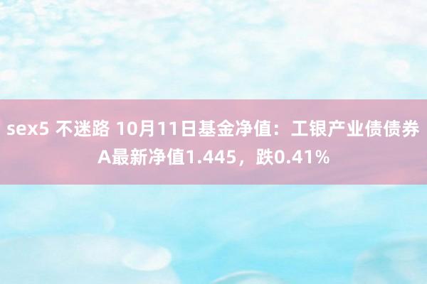 sex5 不迷路 10月11日基金净值：工银产业债债券A最新净值1.445，跌0.41%