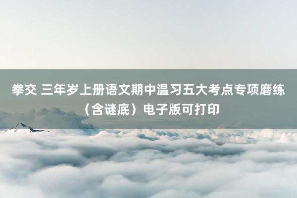 拳交 三年岁上册语文期中温习五大考点专项磨练（含谜底）电子版可打印