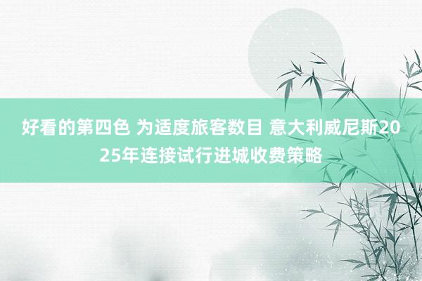 好看的第四色 为适度旅客数目 意大利威尼斯2025年连接试行进城收费策略