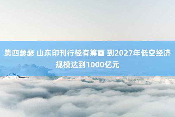 第四瑟瑟 山东印刊行径有筹画 到2027年低空经济规模达到1000亿元