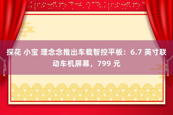 探花 小宝 理念念推出车载智控平板：6.7 英寸联动车机屏幕，799 元