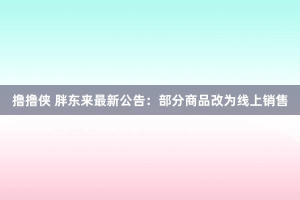 撸撸侠 胖东来最新公告：部分商品改为线上销售