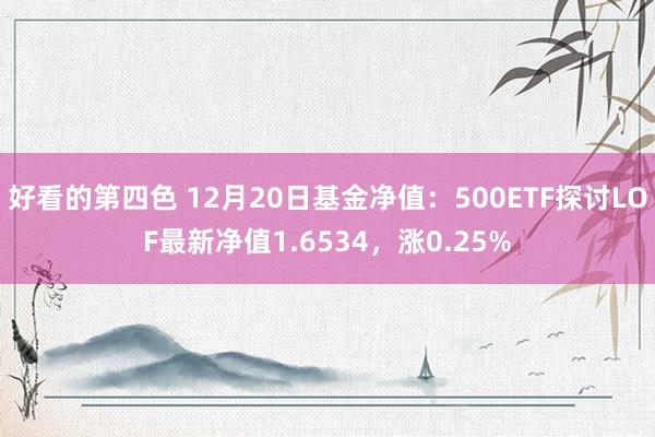 好看的第四色 12月20日基金净值：500ETF探讨LOF最新净值1.6534，涨0.25%
