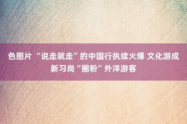 色图片 “说走就走”的中国行执续火爆 文化游成新习尚“圈粉”外洋游客