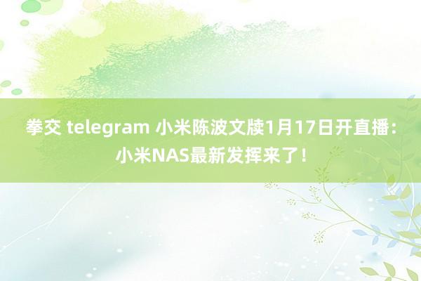 拳交 telegram 小米陈波文牍1月17日开直播：小米NAS最新发挥来了！