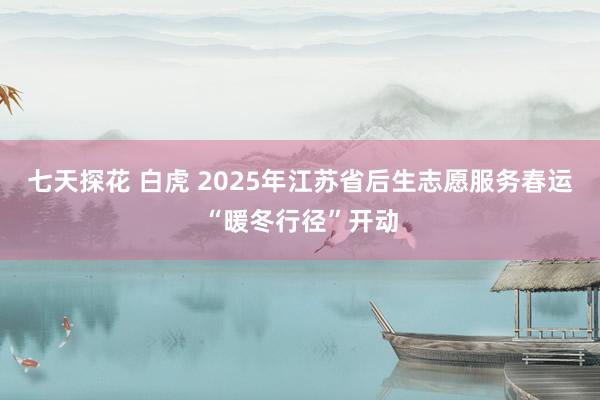 七天探花 白虎 2025年江苏省后生志愿服务春运“暖冬行径”开动
