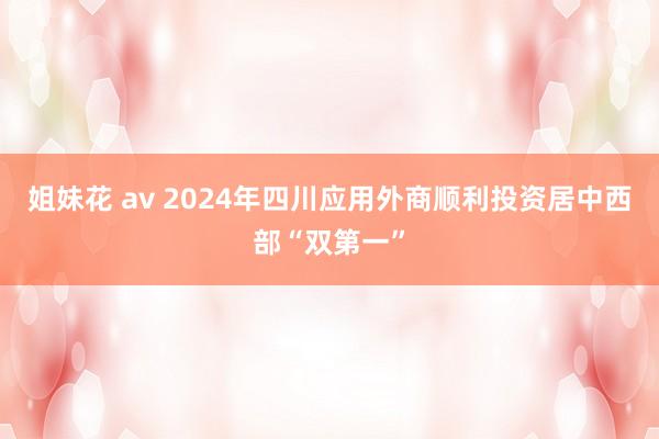 姐妹花 av 2024年四川应用外商顺利投资居中西部“双第一”