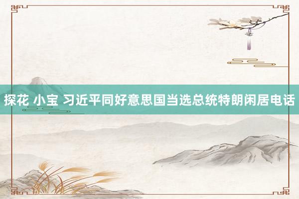 探花 小宝 习近平同好意思国当选总统特朗闲居电话