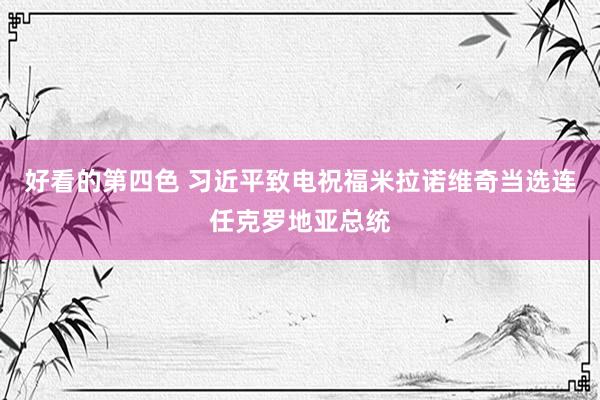 好看的第四色 习近平致电祝福米拉诺维奇当选连任克罗地亚总统