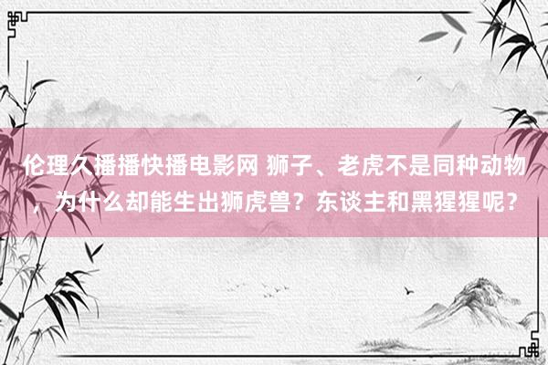 伦理久播播快播电影网 狮子、老虎不是同种动物，为什么却能生出狮虎兽？东谈主和黑猩猩呢？