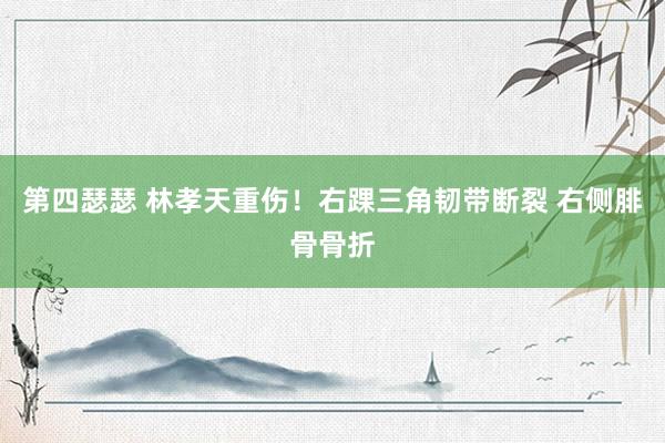 第四瑟瑟 林孝天重伤！右踝三角韧带断裂 右侧腓骨骨折