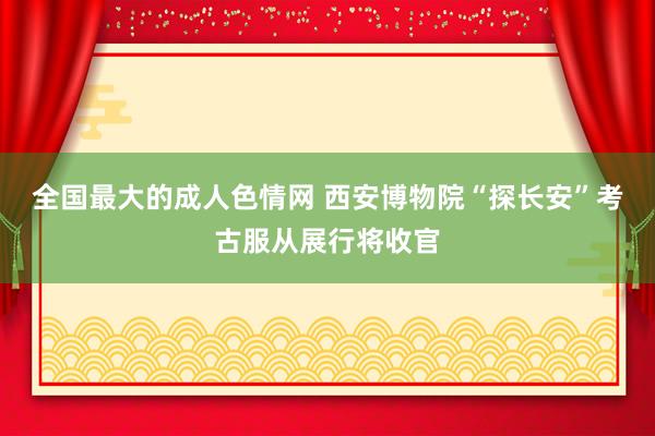 全国最大的成人色情网 西安博物院“探长安”考古服从展行将收官