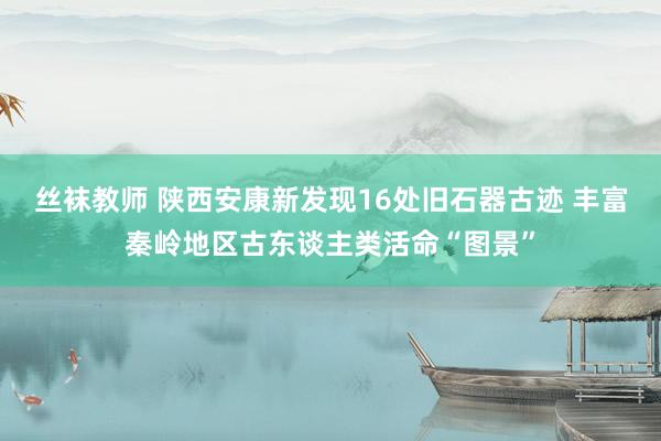 丝袜教师 陕西安康新发现16处旧石器古迹 丰富秦岭地区古东谈主类活命“图景”