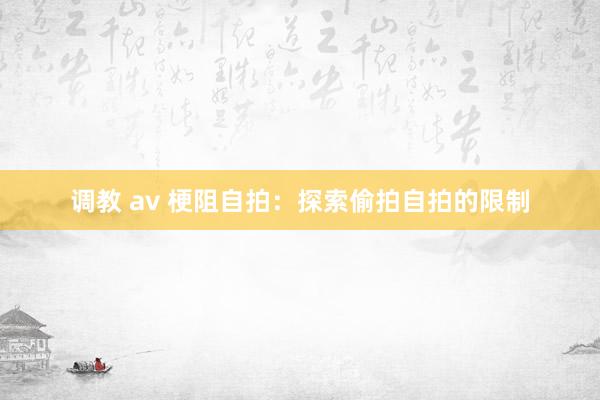 调教 av 梗阻自拍：探索偷拍自拍的限制