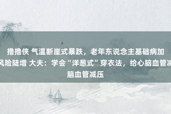 撸撸侠 气温断崖式暴跌，老年东说念主基础病加剧风险陡增 大夫：学会“洋葱式”穿衣法，给心脑血管减压
