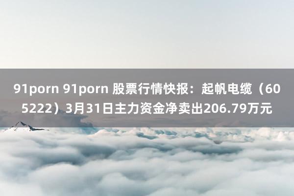 91porn 91porn 股票行情快报：起帆电缆（605222）3月31日主力资金净卖出206.79万元