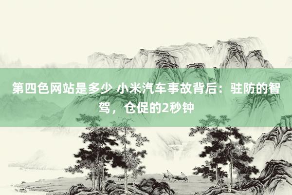 第四色网站是多少 小米汽车事故背后：驻防的智驾，仓促的2秒钟