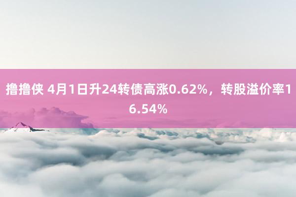 撸撸侠 4月1日升24转债高涨0.62%，转股溢价率16.54%