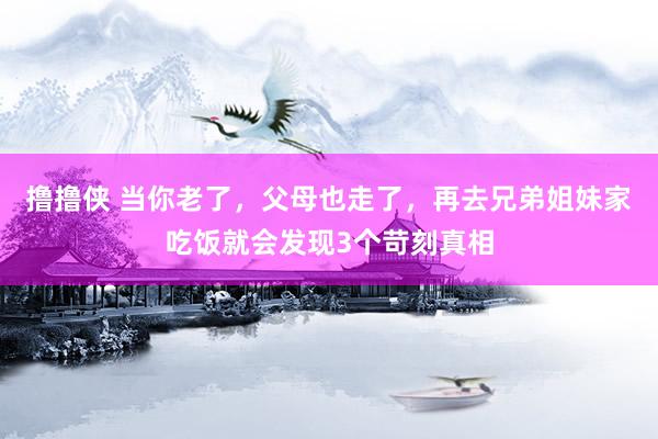 撸撸侠 当你老了，父母也走了，再去兄弟姐妹家吃饭就会发现3个苛刻真相