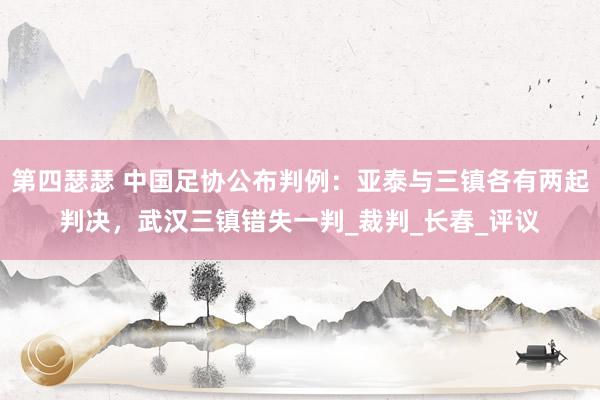 第四瑟瑟 中国足协公布判例：亚泰与三镇各有两起判决，武汉三镇错失一判_裁判_长春_评议