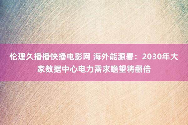 伦理久播播快播电影网 海外能源署：2030年大家数据中心电力需求瞻望将翻倍