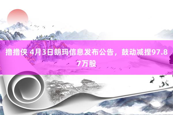 撸撸侠 4月3日朗玛信息发布公告，鼓动减捏97.87万股