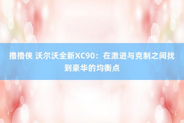 撸撸侠 沃尔沃全新XC90：在激进与克制之间找到豪华的均衡点