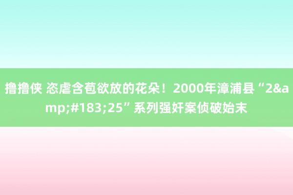 撸撸侠 恣虐含苞欲放的花朵！2000年漳浦县“2&#183;25”系列强奸案侦破始末