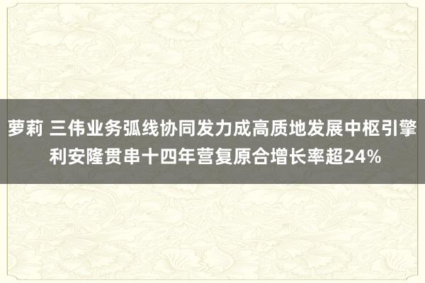 萝莉 三伟业务弧线协同发力成高质地发展中枢引擎 利安隆贯串十四年营复原合增长率超24%