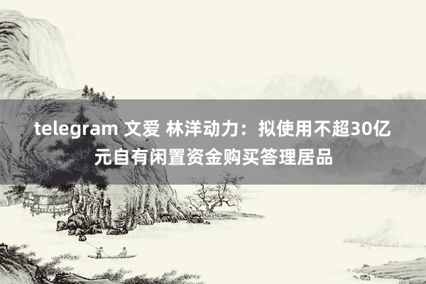 telegram 文爱 林洋动力：拟使用不超30亿元自有闲置资金购买答理居品